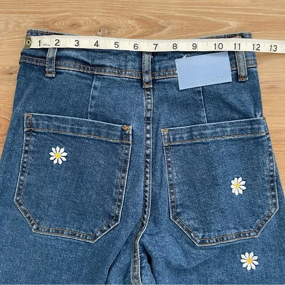 Desigual Daisey embroidered cropped culotte jeans sz 0